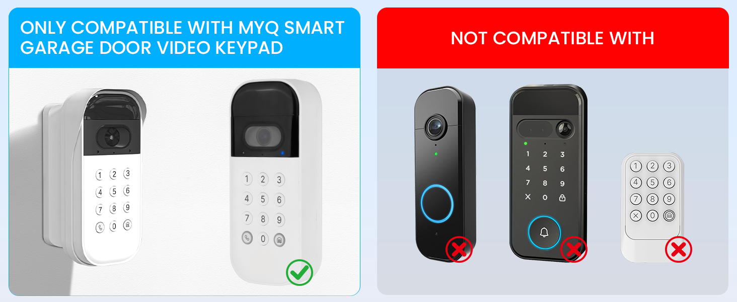 compatible with myq smart garage video keypad for myq garage door openers and smart garage camera