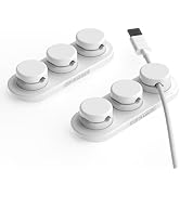 Wrap-It Storage MagnaDock Magnetic Cable Holder - 2-Pack (White) - Adhesive Cable Clips Cord Orga...