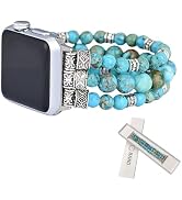 SURPRISE PIE Women Boho Turquoise Elastic Beaded Bracelet Compatibe with Apple Watch Bands for Se...