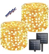 BHCLIGHT Solar String Lights Outdoor, 2-Pack 80FT 200 LED , Waterproof Copper Wire 8 Modes Solar ...