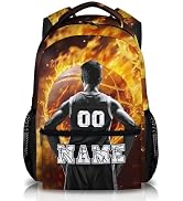 GIHSWE Custom Boys School Backpack, 17" Cool Basketball Backpacks for Preschool Middle School, Sc...