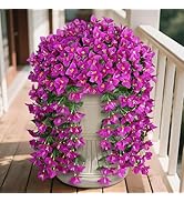 Besteek Artificial Bougainvillea Flowers Plants for Outdoors Decoration, 2 Pcs Faux Silk Flowers ...