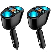 5 Port Cigarette Lighter Splitter,QC3.0&PD 20W Super Fast Car Charger with Dual Cigarette Lighter...
