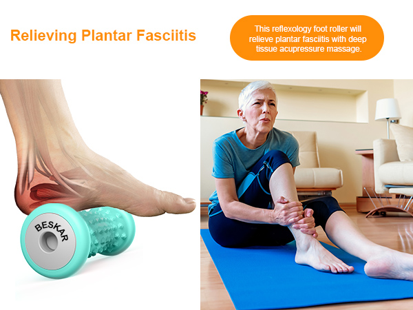 Foot Massage Roller Plantar Fasciitis Relief Portable Foot Reflexology Tool