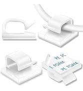 100Pcs Cable Clips, Adhesive Cable Organizer Cord Holder Wire Clip Wire Management Self Adhesive ...