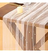 Socomi Pearl Gauze Table Runner Spring Easter Sheer 10FT Tulle Dining Wedding Birthday Party Baby...