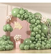 146pcs Sage Green Balloons Garland Arch Kit, 18 12 10 5 Inch Different Size Pack Olive Green Late...