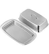 Butter Plate Insulation Plate Covered Butter Dish Brushed Nickel Box for Food Storage