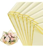 BEISHIDA Yellow Flower Wrapping Paper -20 Sheets, Floral Bouquet Wrapping Paper, Matte with Gold ...