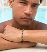Made by Nami Stainless Steel Beaded Bracelets for Men Adjustable Stone Bracelets for Men 7.5