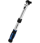 LABEAR- 3/8-Inch Drive Locking & Flexible Extendable Ratchet with 72-Tooth Swivel Head (Length: 9...