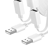 Itramax Flat USB Extension Cable White 20FT/6M 2Pack,USB Extender Wire Long Power Cord for WYZE C...