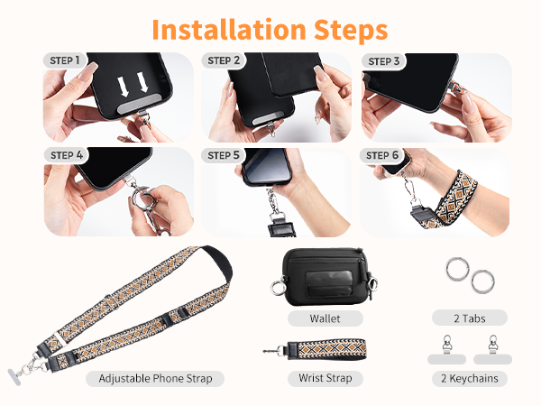 clip and go phone strap lanyard crossbody adjustable cell printed quilted wristlet wrist wallet