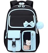 ASKSKY Girls Backpack, School Backpack for Girls, Cute Bow Kids Bookbag for Grils Children Teens ...