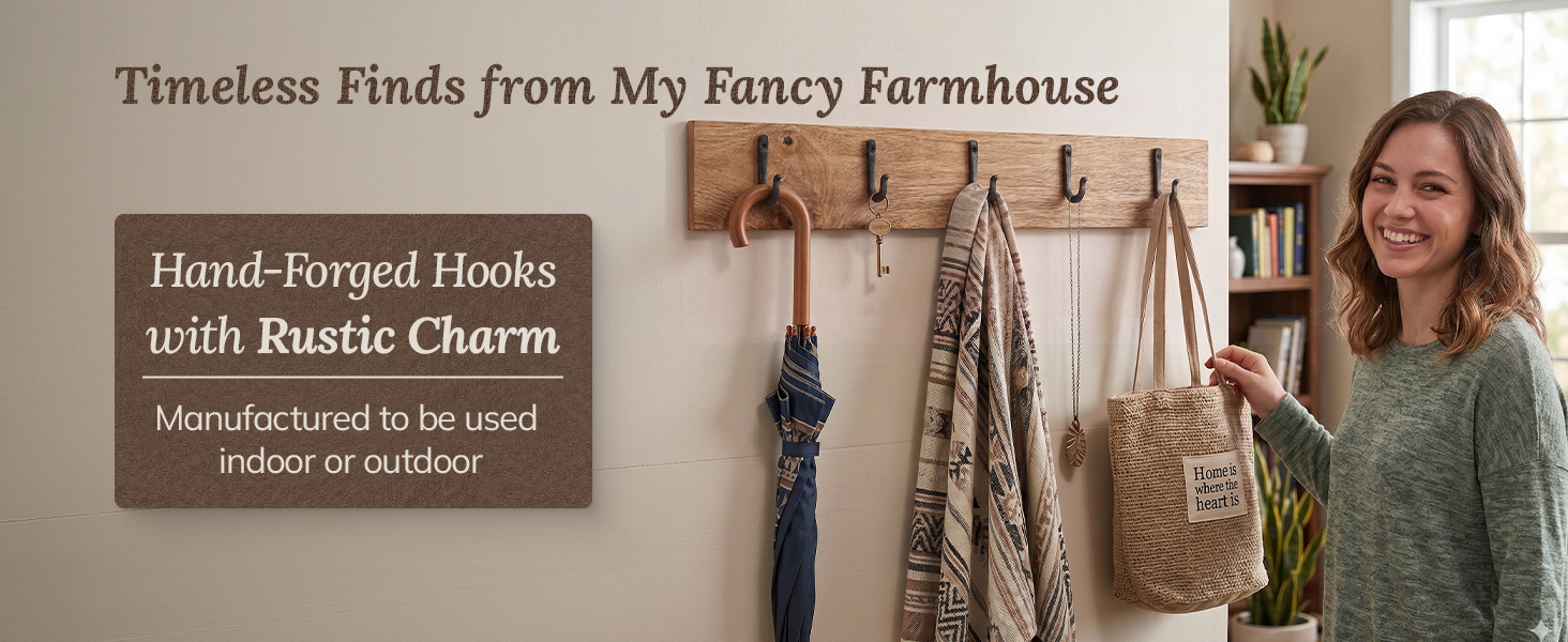Timeless Finds from My Fancy Farmhouse - Hand-Forged Hooks Rustic Charm