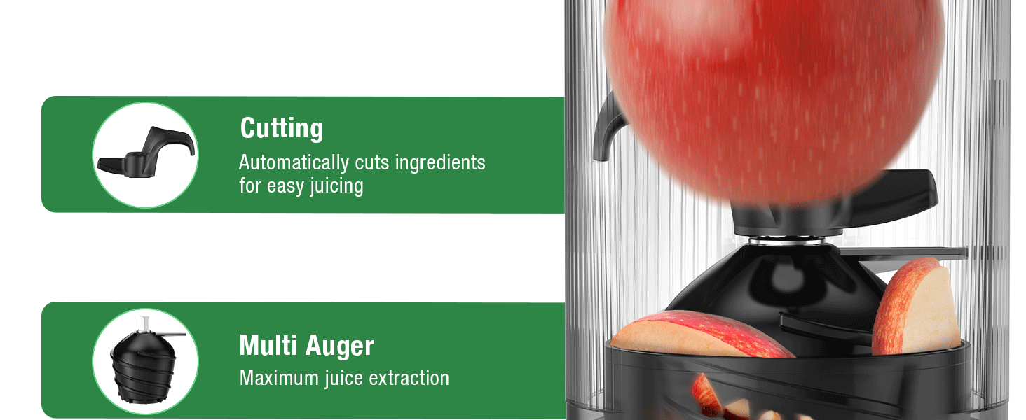 Cold Press Juicer with 5.3" Extra Large Feed Chute Fit Whole Fruits