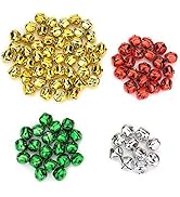 100PCS 1 Inch Multicolored Jingle Bells Christmas Metal Bells Craft for Christmas Festival Party ...