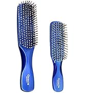Giorgio GIO1-2B Blue Set of 2 Gentle Touch Detangler Hair Brush for Men Women and Kids. Soft Bris...