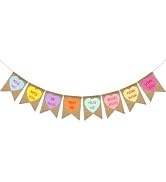 Valentines Conversation Hearts Candy Banner No DIY Valentines Day Burlap Banner Heart Garland Pre...