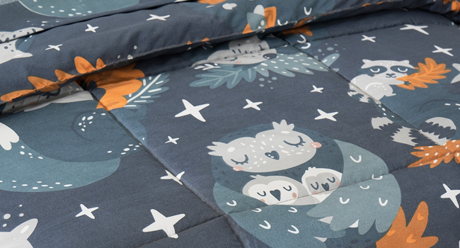 4 Piece Navy Blue Owl Toddler Bedding Set