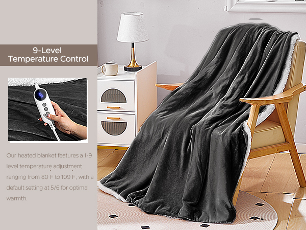 heated blanket dark gray