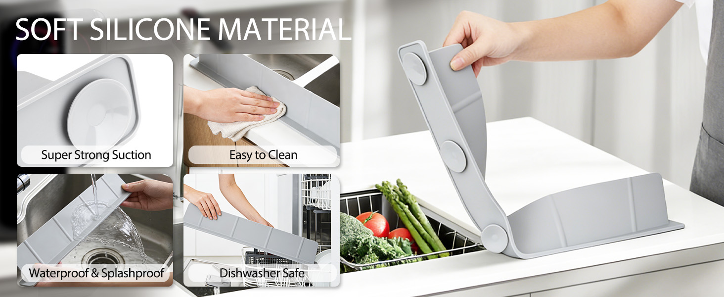sink guard splash kitchen water silicone strip front edge mat faucet premium protectors backsplash