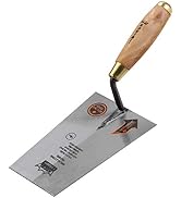 KSEIBI 281350 Narrow Bucket Brick Trowel Wooden Handle Square Tip Bricklaying Trowel (7Inch)