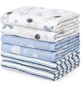 GLLQUEN BABY Receiving Blanket Boy Cotton Muslin Swaddle Blankets Girl Newborn Squares Breathable...