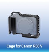 Nitze R50V Cage for Canon R50 V Camera, with Cold Shoe Adapter and Built-in Ergonomic Silicone Gr...