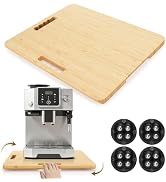Thalomely Bamboo Appliance Slider, 360° Countertop Appliance Rolling Tray | FSC Bamboo, 360° Roll...