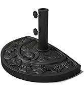 Helios&Hestia 33 lb Half Round Umbrella Base, Heavy Duty Resin Stand Weight for Outdoor Patio Mar...