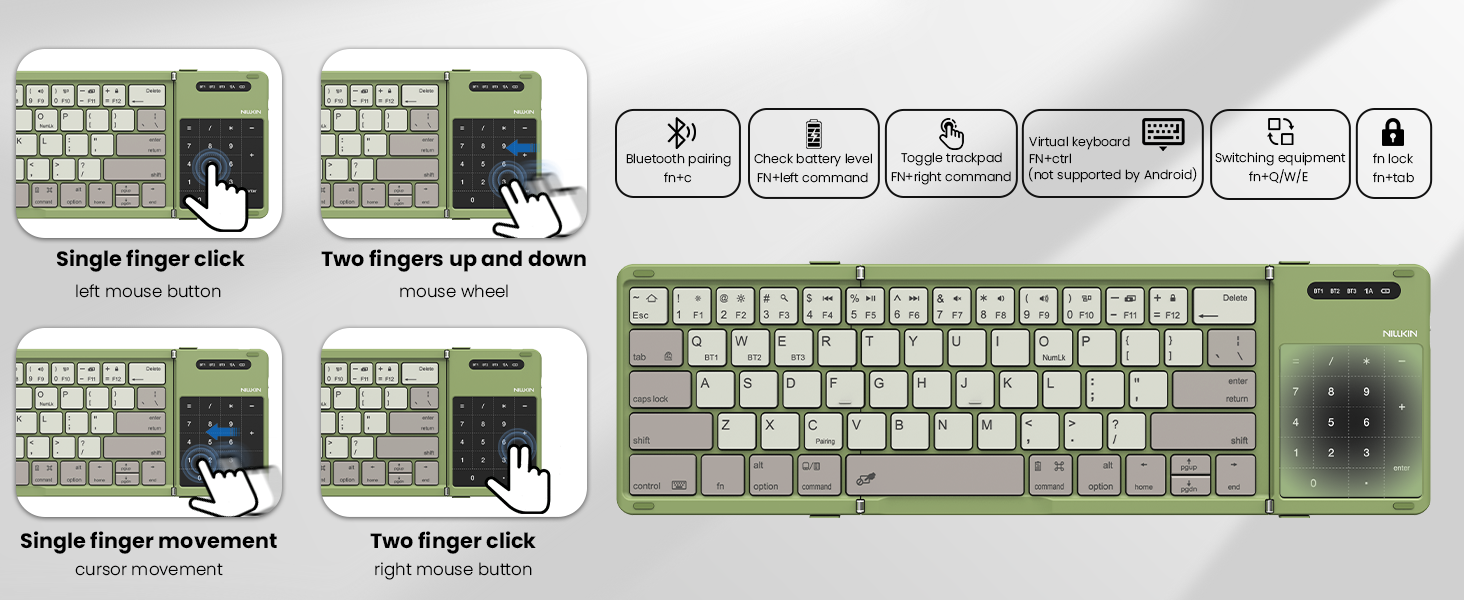 bluetooth foldable keyboard