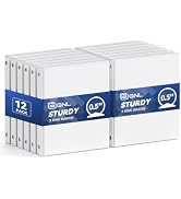 GNL 1/2 Inch Binders 3 Ring Economy 12 Packs White, Half Three Ring (Fits 100 Sheets of 8.5x11 Pa...