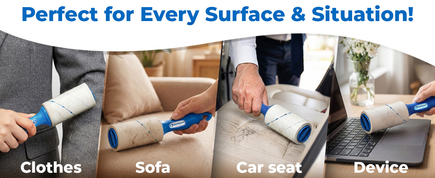 Lint roller for furniture, cars, devices, and clothes