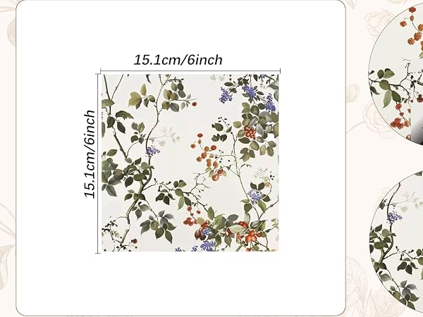 Text reads 'PRODUCT' and 'SIZE'. Decorative floral pattern designs showing various arrangements of white flowers and black leaves in different configurations.