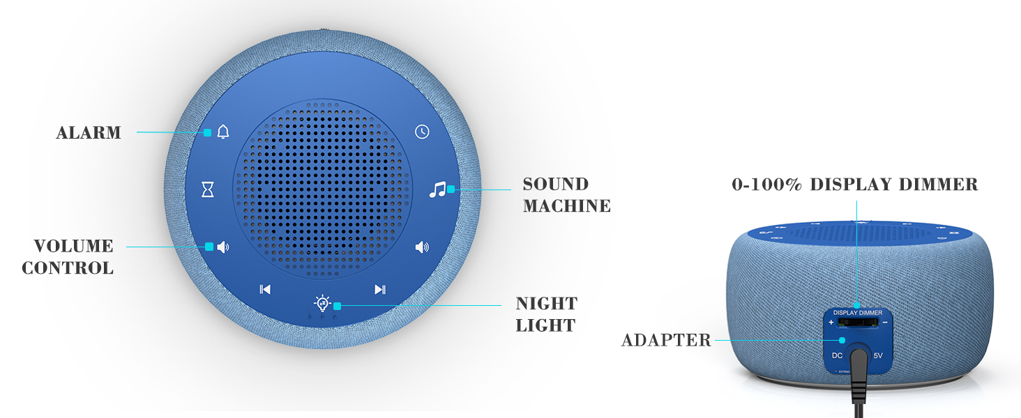 Sound machine alarm clock