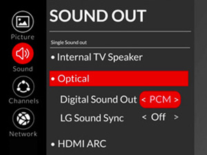 TV Audio setting to PCM