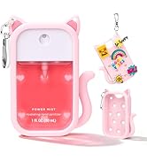 Kivzex Cat Silicone Case for Touchland Hand Sanitizer Spray with Keychain, Compatible with Power ...