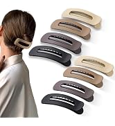 Cptots 8 Pcs Large Lay Flat Claw Clips for Women French Side Slide Barrettes for Thin Fine Hair R...