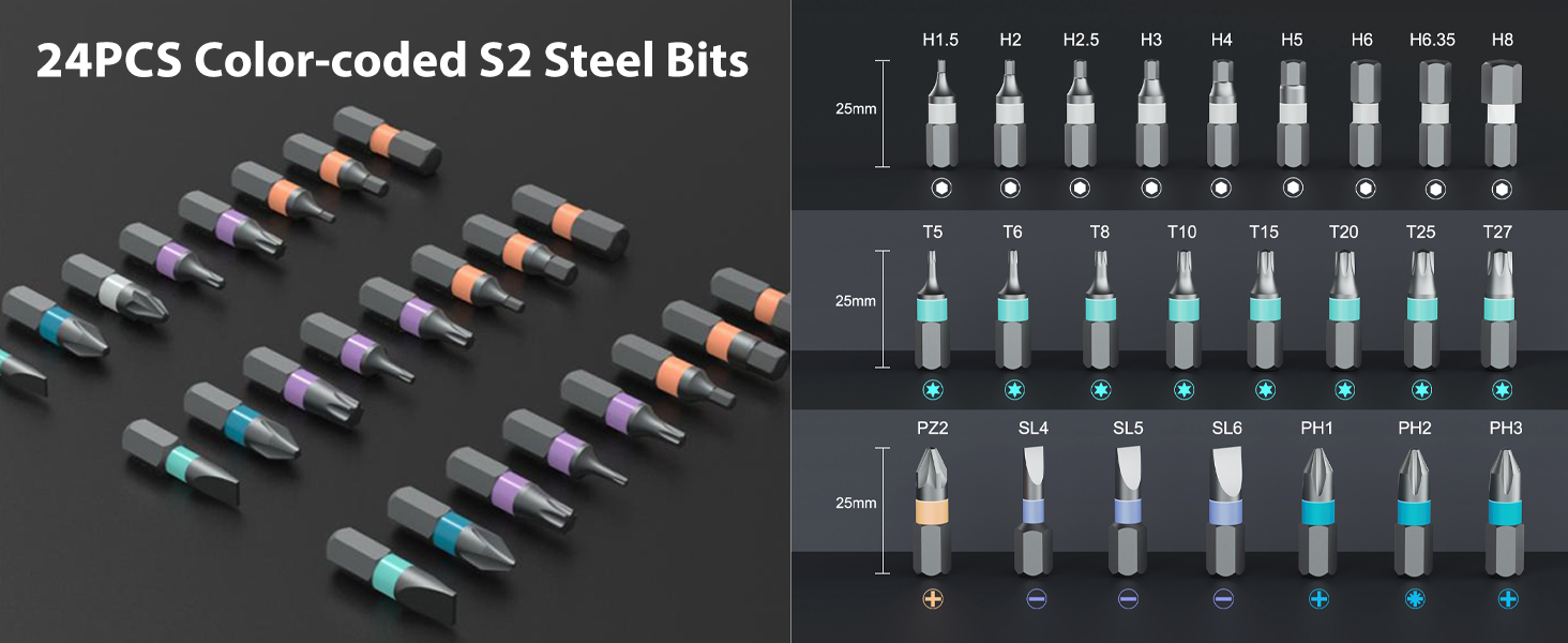 24 in 1 Magnetic Screwdriver Set