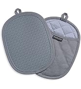 Rorecay Silicone Pot Holders Sets: Heat Resistant Oven Hot Pads with Pockets Non Slip Grip Large ...