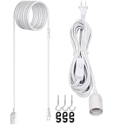 JACKYLED 20Ft UL Approval Extension Hanging Lantern Pendant Light Lamp Cord Cable 360W Suitable f...