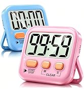 Antonki 2 Pack Digital Timer for Kids Classroom Kitchen Timers for Cooking | w/ Battery, Easy to ...