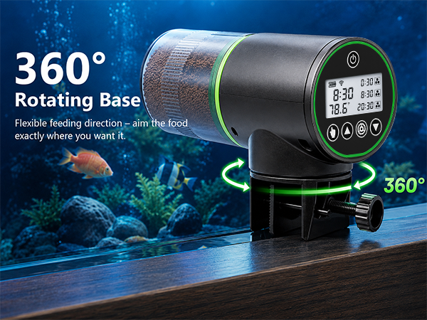 360° Rotating Base: Flexible feeding direction – aim the food exactly where you want it.