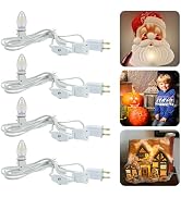 KGC 4 Pack Chainable Accessory Cord with C7 LED Light Bulb, 6 Ft Indoor Blow Mold Light Cord with...
