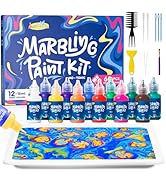 JUPITEARTH 60Pcs Water Marbling Paint Kit, Arts and Crafts for Girls & Boys, Art Supplies for Kid...