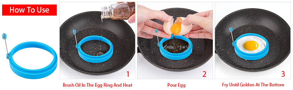Silicone Round Egg Cooking Rings Non-Stick Frying Egg Maker Molds