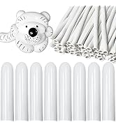 Long Balloons, Premium 260Q Twisting Sculpting Balloons for Animal Shape Birthdays Clowns White P...