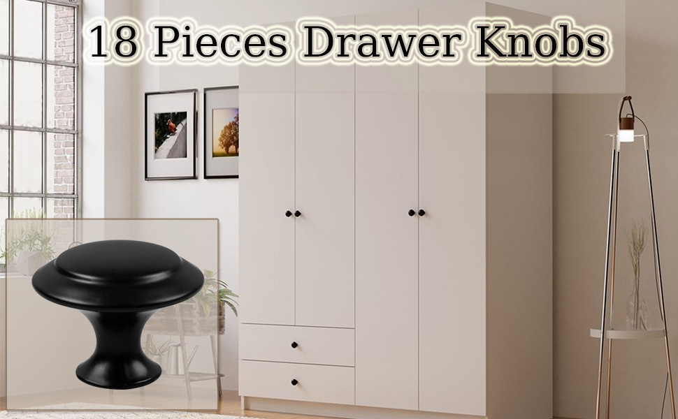 Drawer Knobs, 30mm Black Cabinet Knobs, Drawer Pulls and Knobs, Dresser Knobs, Kitchen Knobs