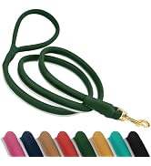 OOPSDOGGY Reflective Rolled Leather Dog Leash 6ft - Soft Leather Dog Lead for Small Medium Large ...